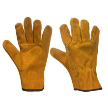 Split Cow Leather Driver Gloves Straight Thumb AB Grade No Lining Heavy Duty Work Gloves